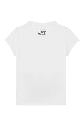 Kids EA7 Glitter Logo T-Shirt
